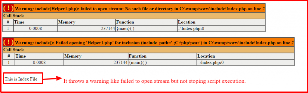 PHP error-warning